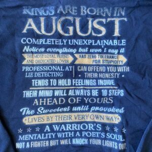King with an August Birthday Hoodie Navy Medium